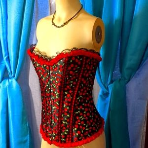 Corset L Black and Red NWOT